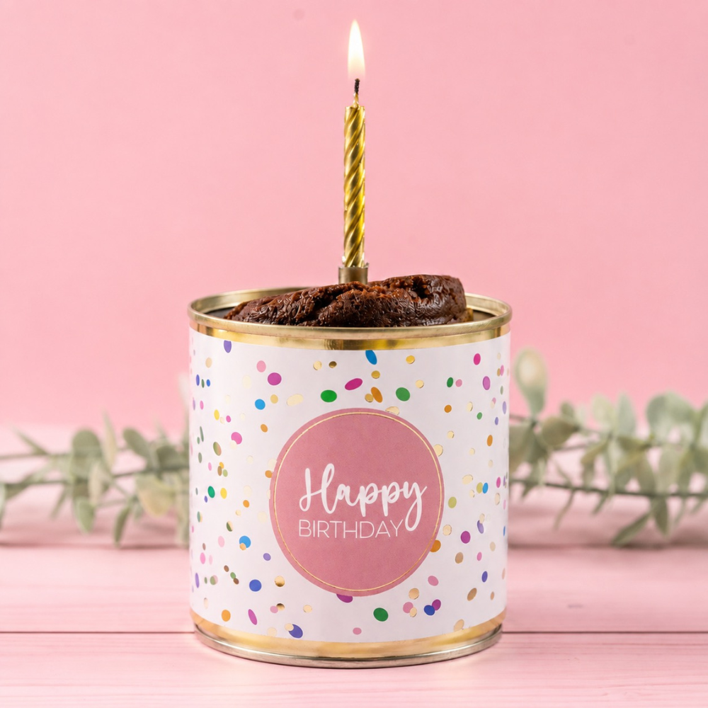 Staigmena-tortas skardinėje su žvakute | Happy Birthday Brownie
