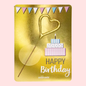 Wondercandle® Happy Birthday Gold Mini Wondercard